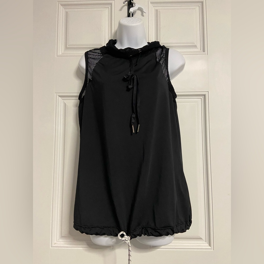 6- VELVET ROSE Black Mesh Sleeveless Active Top